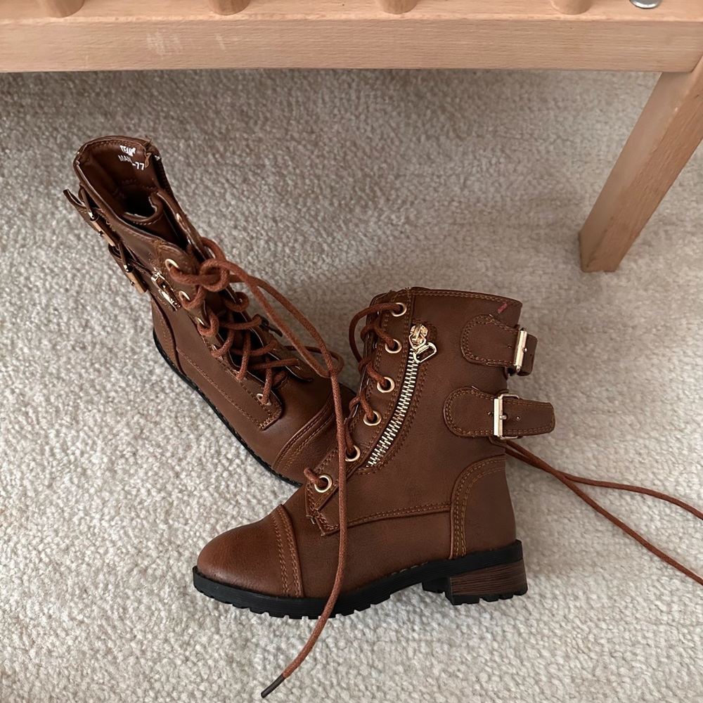 Brown Lace-Up Ankle Boots